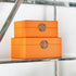 Orange & Gold Faux Leather Boxes Set of 2